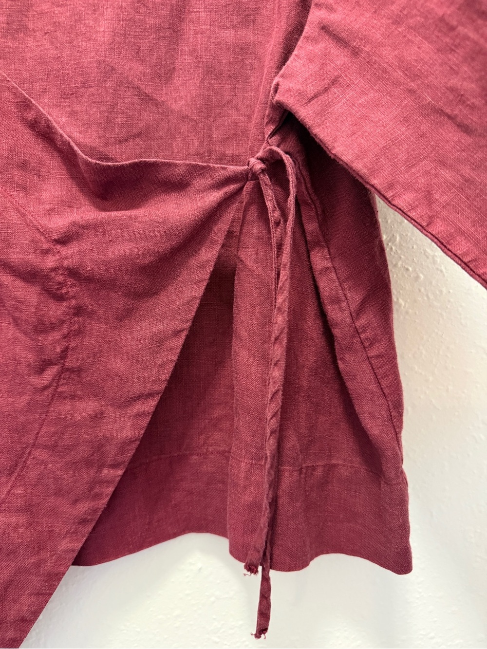 Bryn Walker Mia 100% Linen Faux Wrap Blouse Top Large - Picture 5 of 10